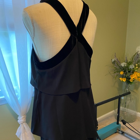 Beautiful Ann Taylor dress with black velvet trim. Size 10 - Picture 2 of 5